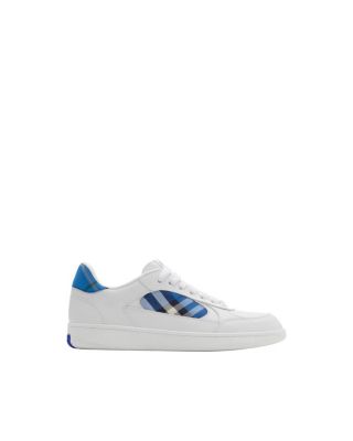  Men's Leather and Check Terrace Sneakers