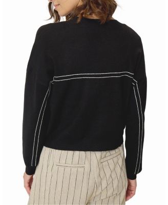  Women's Olive Oversized Topstitch Cardigan