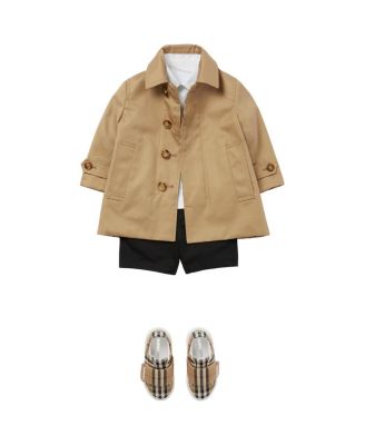 Boys' Reversible Check Gabardine Car Coat - Baby