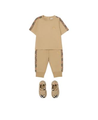 Boys' Check Trim Cotton T-shirt - Baby