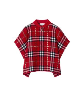Girls' Check Wool Cape - Baby