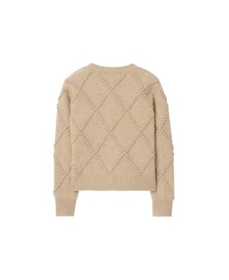 Girls' Check Bow Wool Cashmere Cardigan - Little Kid, Big Kid