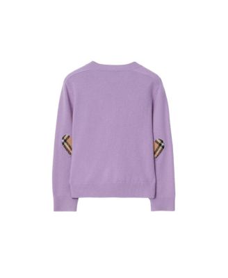  Unisex Check Patch Wool Cashmere Cardigan