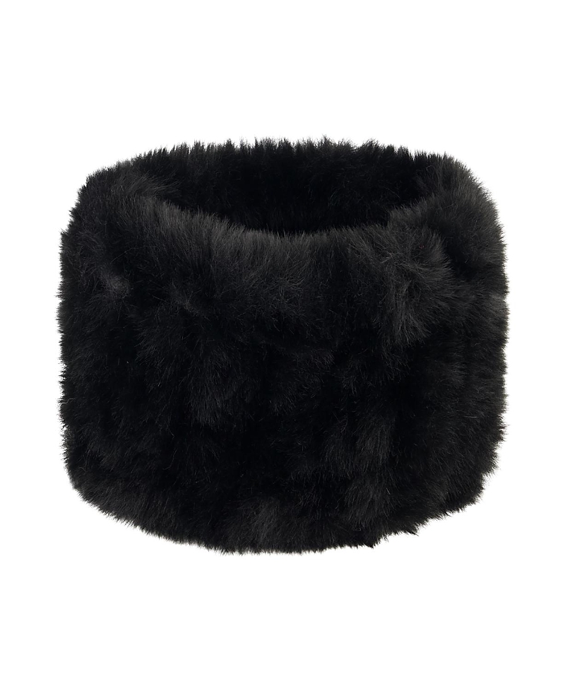 Lyla Grant Faux Fur Rex Rabbit Knit Headband In Black
