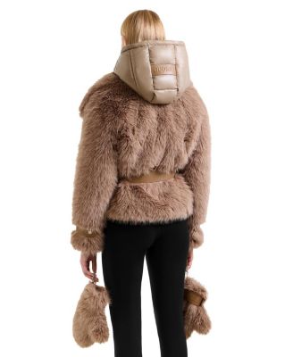 Chloe Faux Fur Jacket with Removable Puffer Hood