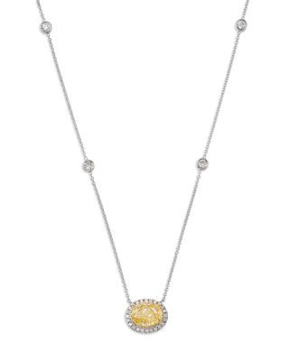 Luxe Collection Certified Lab Grown Diamond Pendant Necklace in 14K White & Yellow Gold, 2.23 tcw