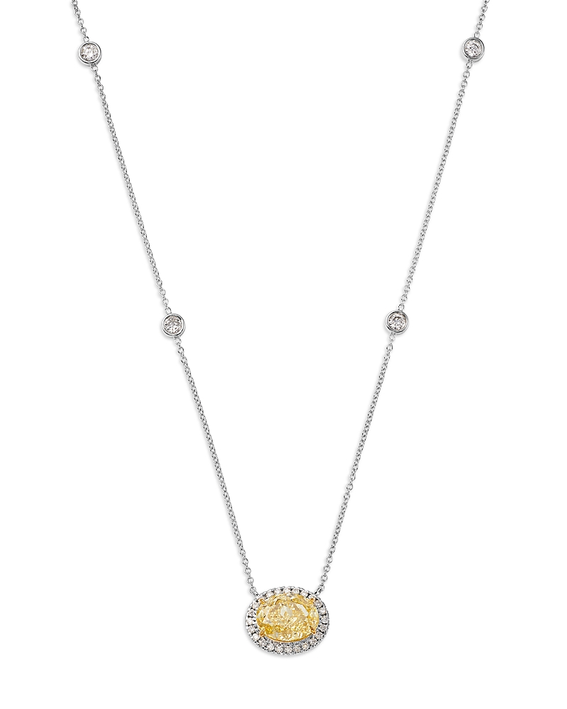 Bloomingdale's Fine Collection Luxe Collection Certified Lab Grown Diamond Pendant Necklace in 14K White & Yellow Gold, 2.23 tcw
