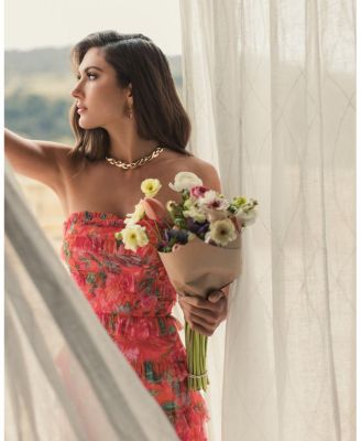 Strapless Micro Ruffle Dress