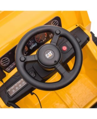  CAT Dump Truck 12V Electric Ride-On for Kids 3-6y: RC, Working Shovel, LED, Suspension - Ages 2-4
