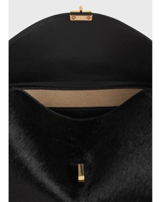 T Lock Calf Hair Convertible Clutch