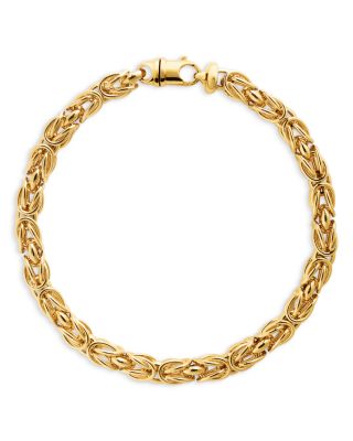 Byzantine Chain Collar Necklace in 18K Gold Plated, 16"