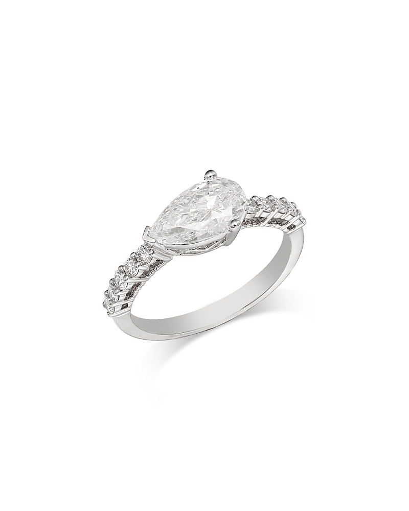 Bloomingdale's Fine Collection Luxe Collection Certified Lab Grown Diamond East West Pear Ring in 18K Gold, 1.50 tcw