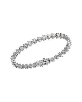 Diamond Prong Set Tennis Bracelet in 14K White Gold, 3.0 tcw