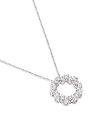Diamond Circle Pendant in 14K White Gold, 0.85 tcw