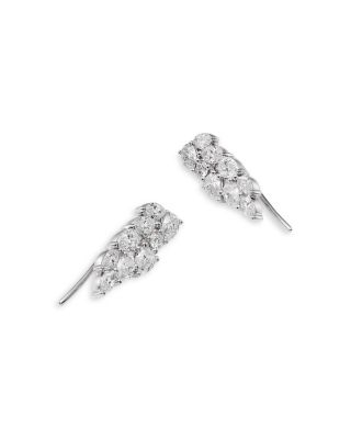 Luxe Collection Certified Lab Grown Diamond Mixed Cut Ear Climbers in 14K White Gold, 1.33 tcw