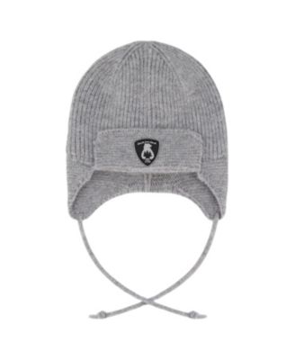  Unisex Lined Knit Hat with Ears and Strings - Baby