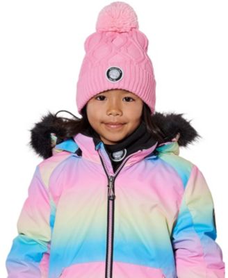  Girls' Lined Knit Pompom Hat - Little Kid, Big Kid