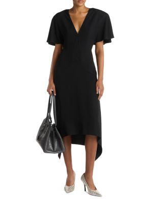 Envers Satin Matt Side V Neck Dress