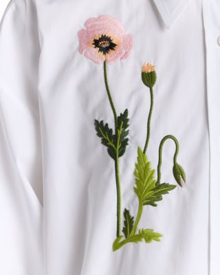 Flower Embroidered Shirt