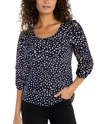 Scoop Neck Ruffle Sleeve Top