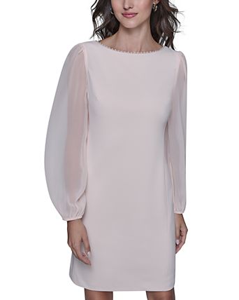 knee length dresses for ladies Erin Pink Long Sleeve Dress