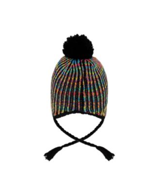 Girls' Lined Peruvian Knit Pompom Hat - Baby, Little Kid, Big Kid