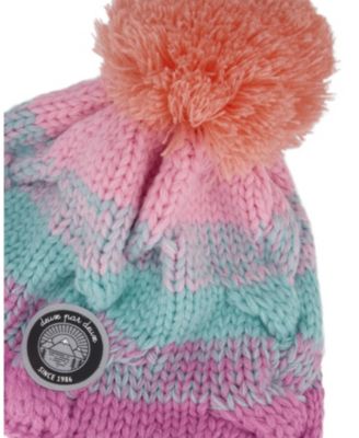 Girls' Lined Peruvian Knit Pompom Hat - Baby, Little Kid, Big Kid