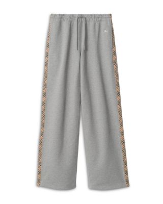 Check Trim Cotton Track Pants