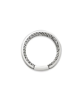 Black Rhodium Plated Sterling Silver Classic Chain Multi Stone Band