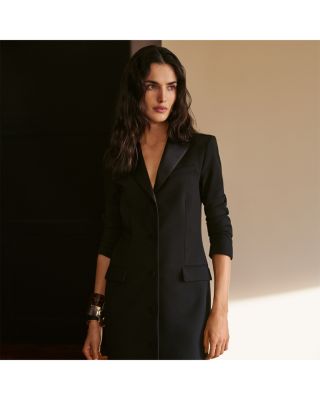 Satin Trim Double Faced Crepe Dress