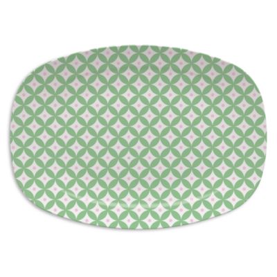 Geometric Green and Rosa Pink Platter