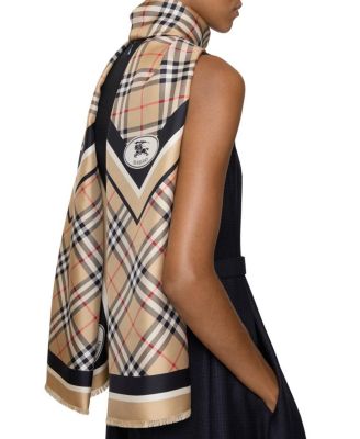 Check Knight Stamp Silk Scarf