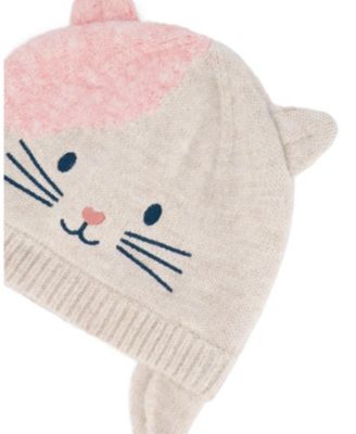Girls' Lined Knit Hat with Ears Cat Face - Little Kid, Big Kid