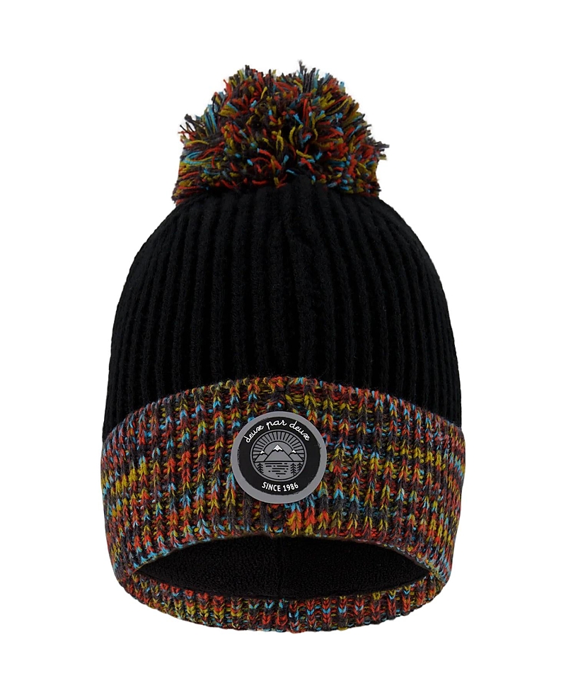 Deux Par Deux Lined Knit Winter Hat With Pompom