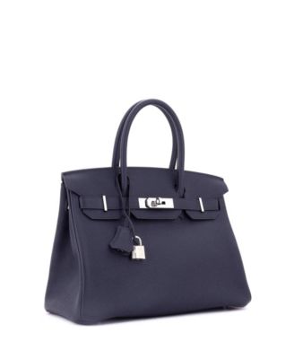 Birkin 30 Handbag Blue Togo with Palladium Hardware
