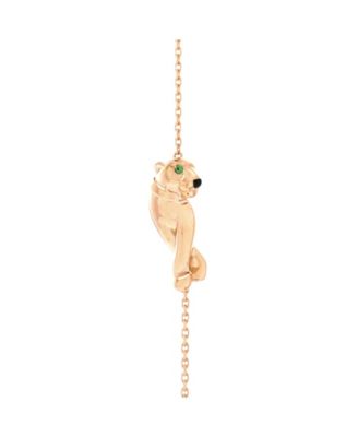  Mini Panthere de Cartier Single Chain Bracelet 18K Rose Gold with Tsavorite and Onyx