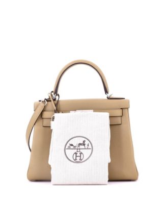 Kelly 28 Handbag Brown Evercolor with Palladium Hardware
