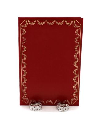  Maillon Panthere 3 Row Hoop Earrings 18K White Gold with Pave Diamonds