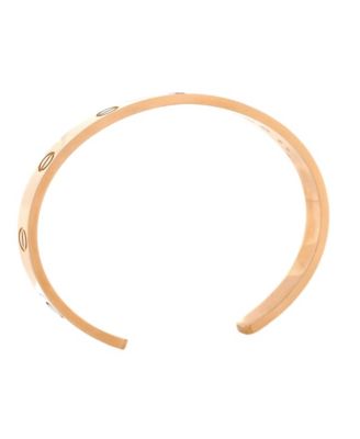  Love Cuff Bracelet 18K Rose Gold with Pink Sapphire