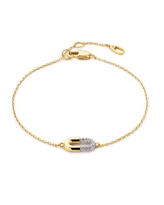 Micropave Gold Charm Blake Bracelet
