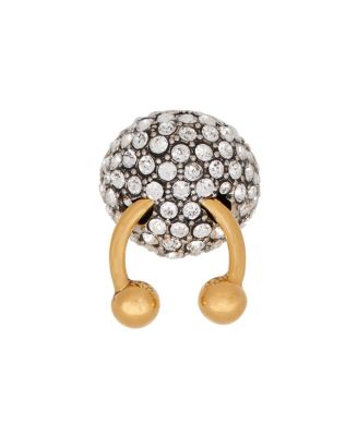 Piercing Brass and Rhinestone Ring