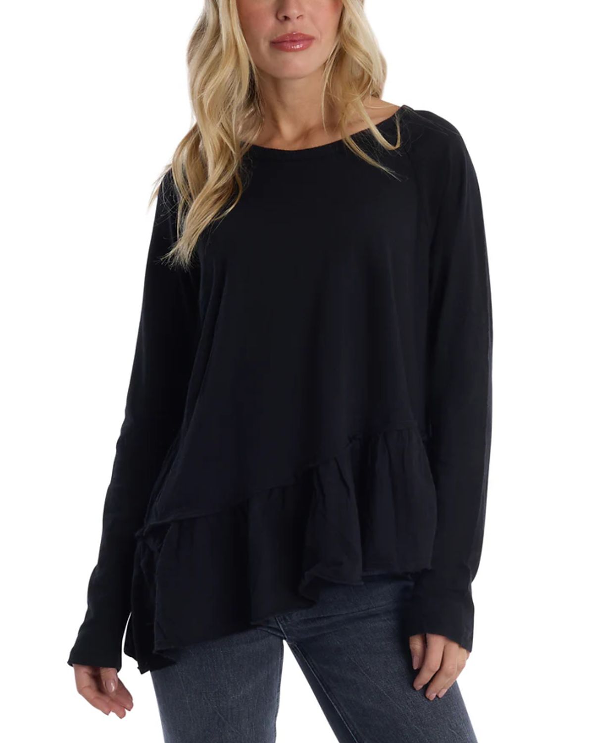 Wilt Clothing Raglan Asymmetric Peplum Hem Tee