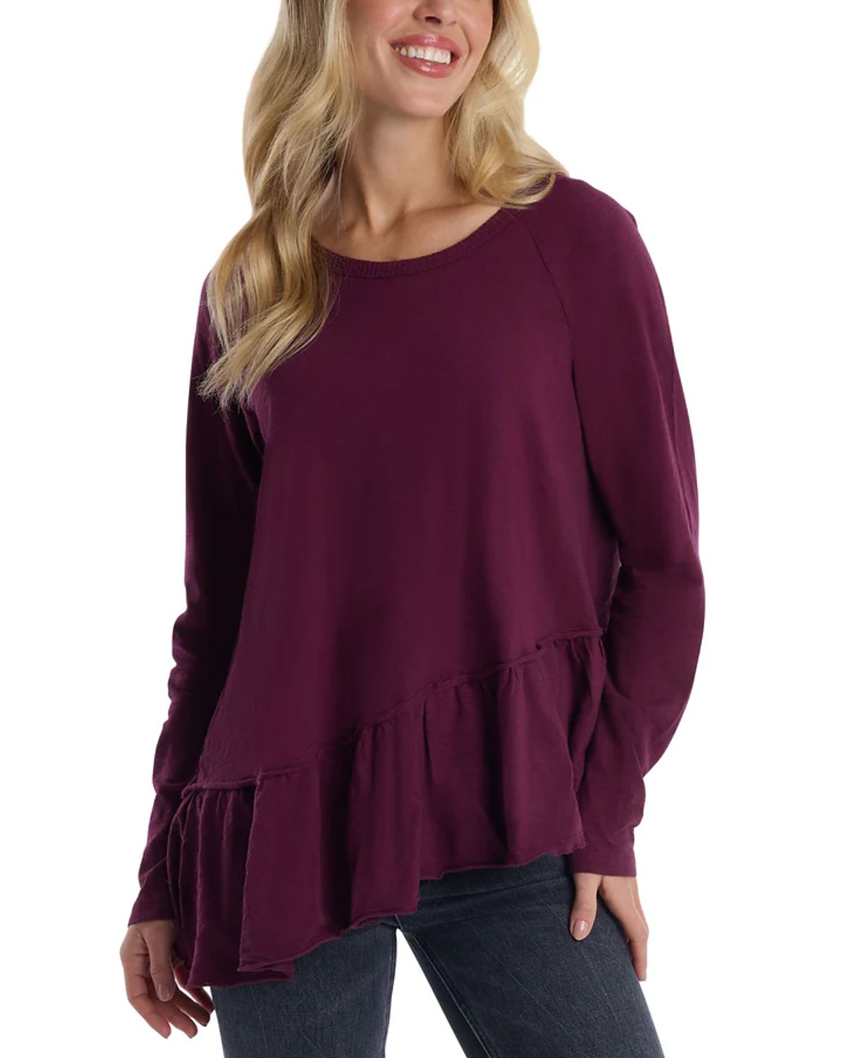 Wilt Clothing Raglan Asymmetric Peplum Hem Tee