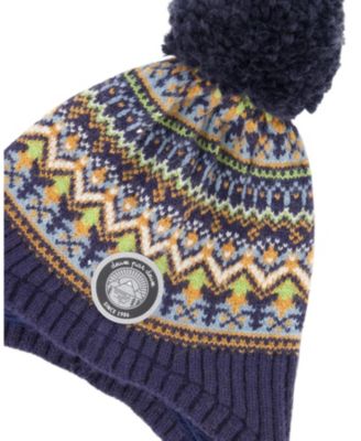  Boys' Lined Peruvian Knit Hat with Pompom - Baby