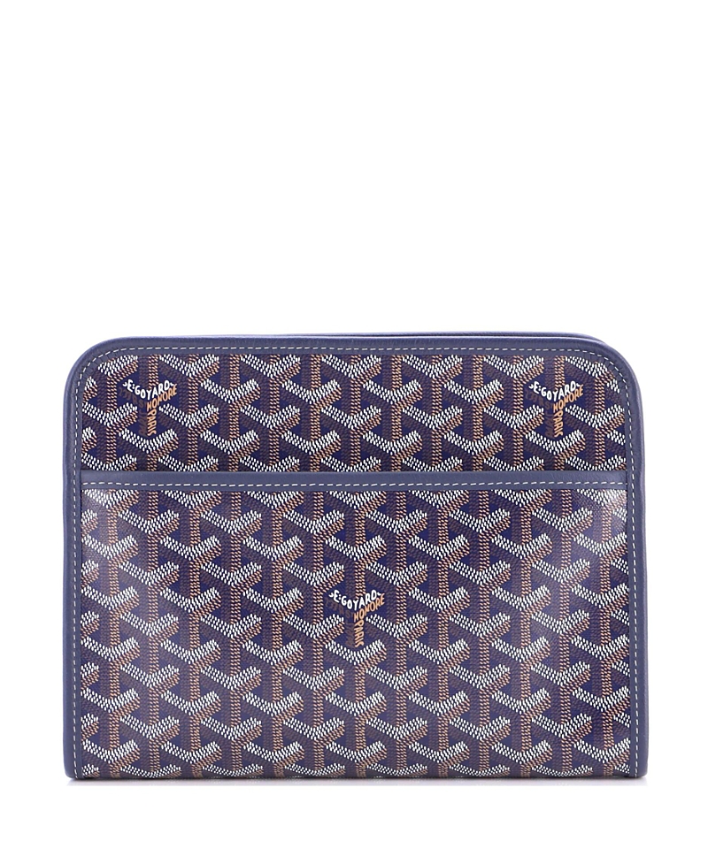 Pre-owned Pre-owned Goyard Goyard Jouvence Toiletry Pouch Coated Canvas In Blue