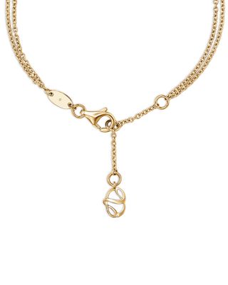 18K Yellow Gold Inside Out Diamond Flip Double Strand Chain Bracelet