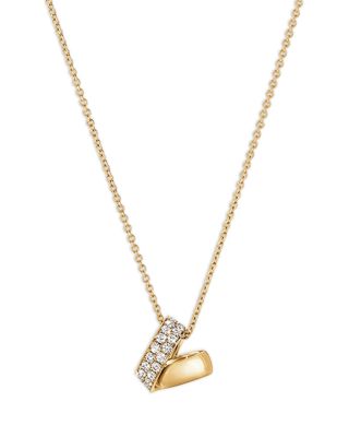 18K Yellow Gold Inside Out Diamond Rondelle Pendant Necklace, 16-18"