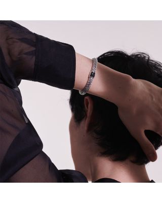 Sterling Silver Icon Black Sapphire Chain Bracelet