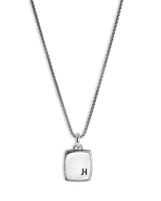 Men's Sterling Silver Carved Chain Mixed Stone Pendant Necklace, 22"