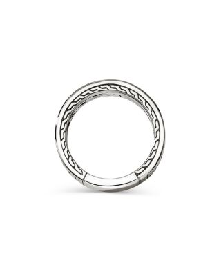 Men&#39;s Sterling Silver Carved Chain Mixed Stone Band